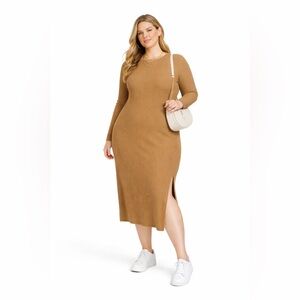 Universal Standard Lexi Ribbed Dress size (30-32) in Malt Ball